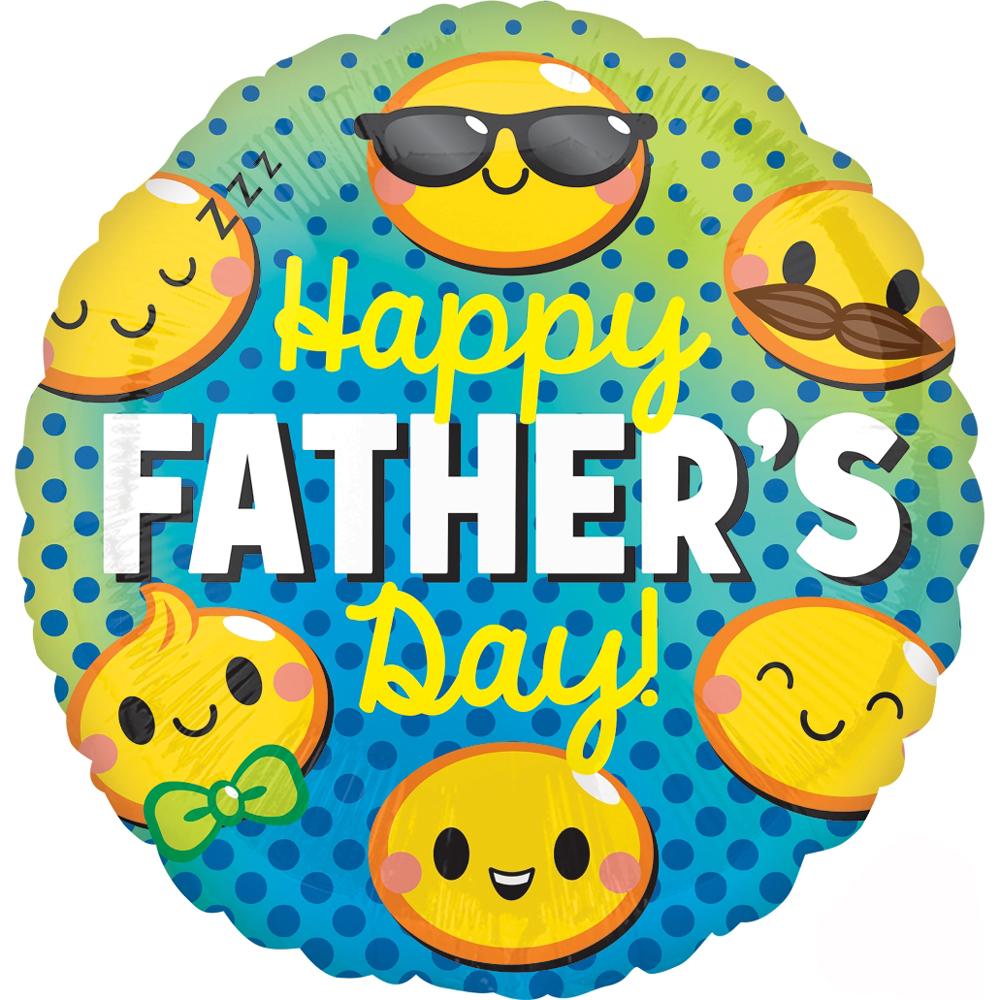 Fathers Day Emoticons Foil Balloons 45cm Balloons & Streamers - Party Centre