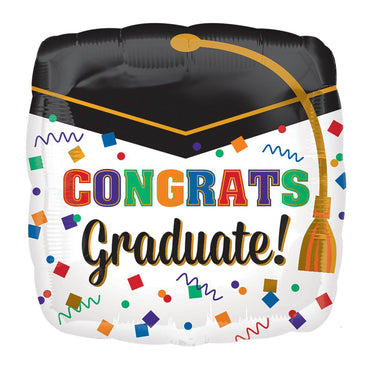 Confetti Graduate Foil Balloon 45cm Balloons & Streamers - Party Centre