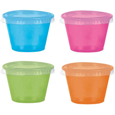 Neon Gelatin Shot Glasses Assorted 60pcs Candy Buffet - Party Centre