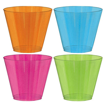 Neon Plastic Tumbler Assorted 9oz, 72pcs Candy Buffet - Party Centre