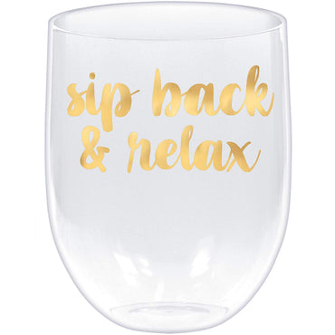 Key West Stemless Plastic Wine Glass Candy Buffet - Party Centre