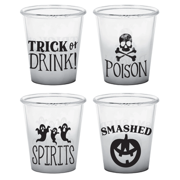 Classic Black & White Plastic Shot Glasses