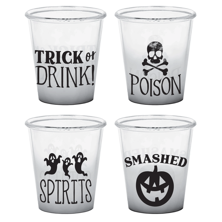 Classic Black & White Plastic Shot Glasses