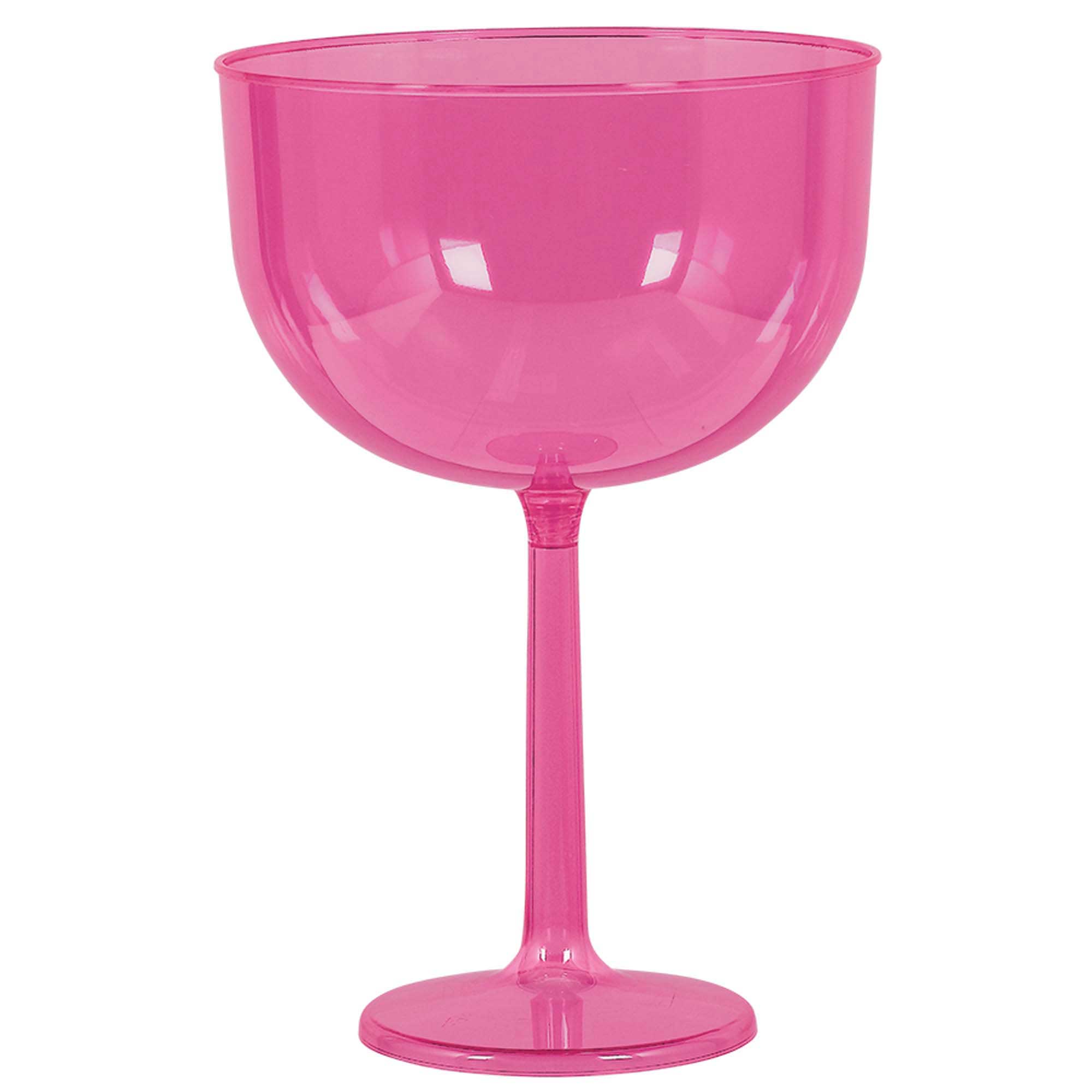 Bright Pink Plastic Wine Glass 47oz