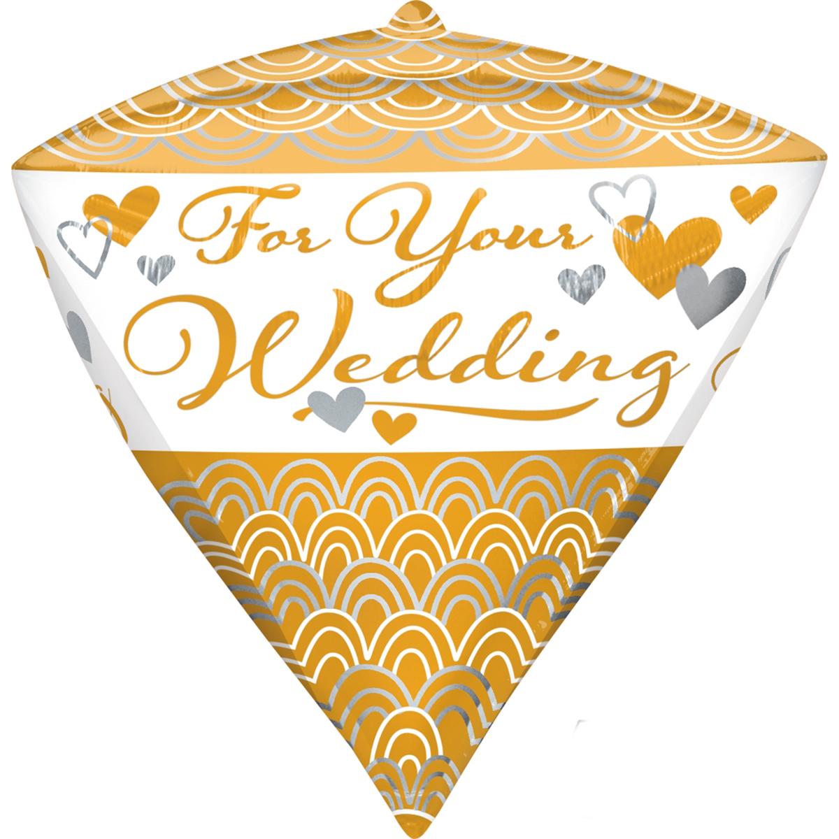 For Your Wedding UltraShape Diamondz 38x43cm Balloons & Streamers - Party Centre