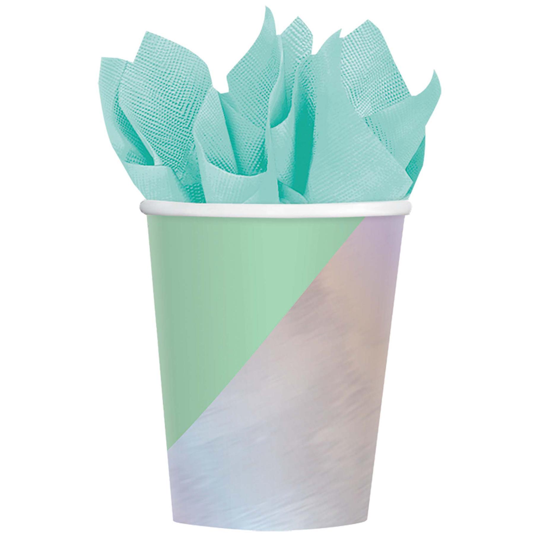Shimmering Party Iridescent Paper Cups 9oz, 8pcs Printed Tableware - Party Centre