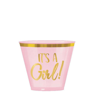 Oh Baby Girl Hot Stamped Tumblers 30pcs, 9oz Solid Tableware - Party Centre