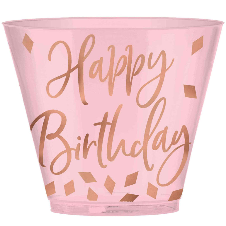 Blush Birthday Plastic Tumbler Hot-Stamp 9oz