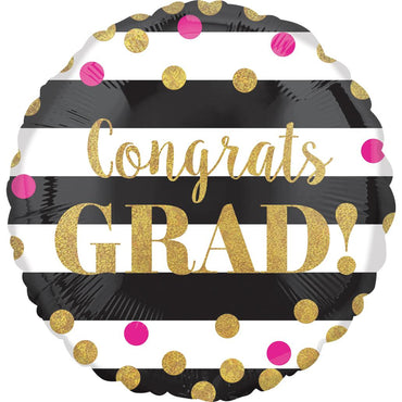 Gold Confetti Graduation Foil Balloon 45cm Balloons & Streamers - Party Centre