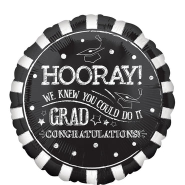 Hooray Grad Jumbo Foil Balloon 28in Balloons & Streamers - Party Centre