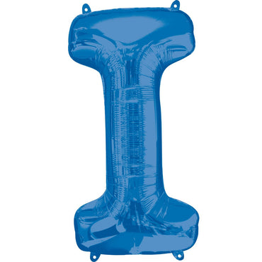 Letter I Blue SuperShape Foil Balloon 53x81cm Balloons & Streamers - Party Centre