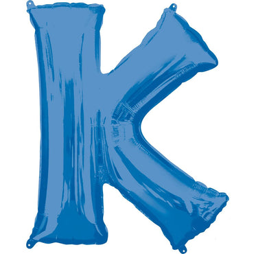 Letter K Blue SuperShape Foil Balloon 53x81cm Balloons & Streamers - Party Centre