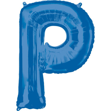 Letter P Blue SuperShape Foil Balloon 53x81cm Balloons & Streamers - Party Centre