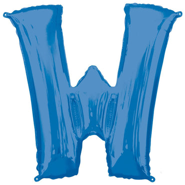 Letter W Blue SuperShape Foil Balloon 53x81cm Balloons & Streamers - Party Centre