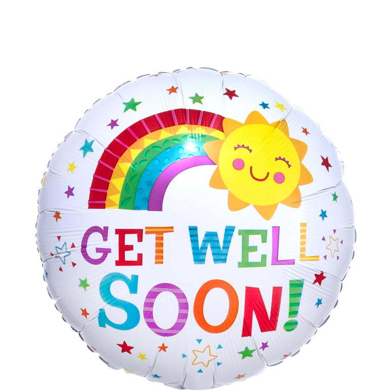 Get Well Happy Sun Foil Balloon 43x43cm