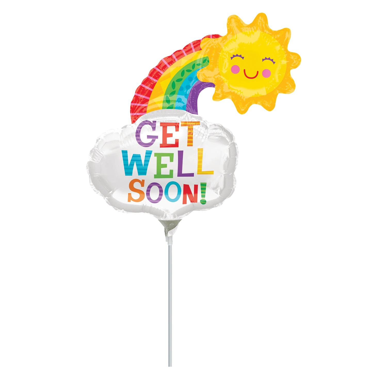 Get Well Rainbow Mini Shape Foil Balloon Balloons & Streamers - Party Centre