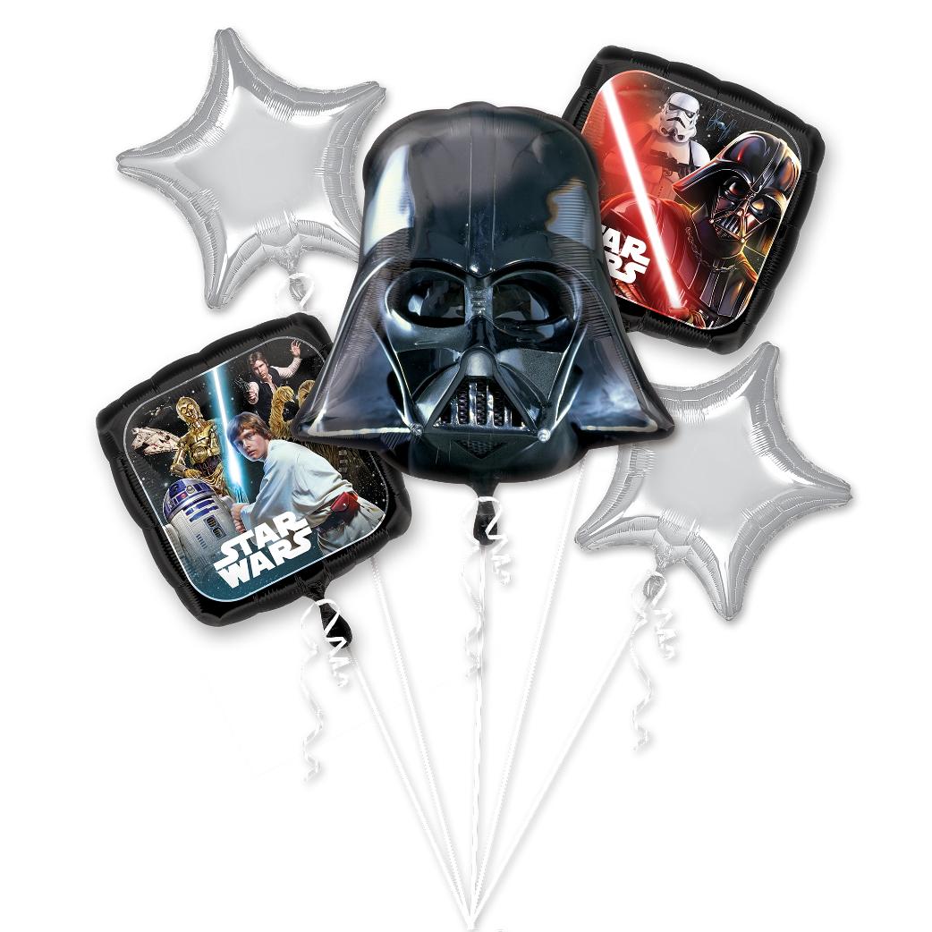 Star Wars Classic Balloon Bouquet 5pcs Balloons & Streamers - Party Centre