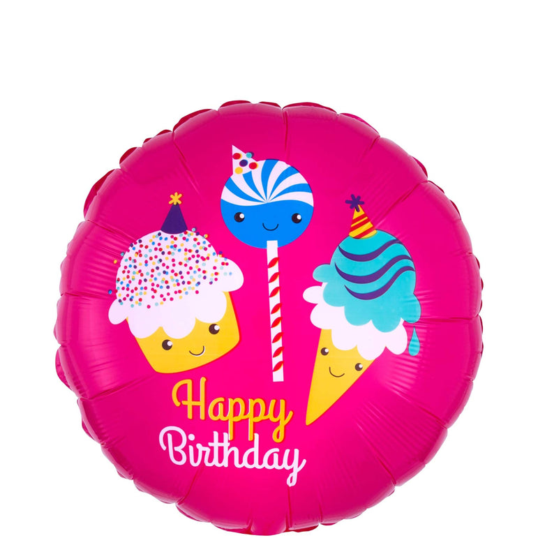 Happy Birthday Treats Foil Balloons 53x53cm