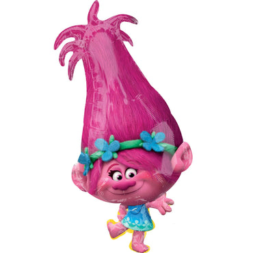 Trolls Poppy SuperShape Balloon 38x78cm Balloons & Streamers - Party Centre