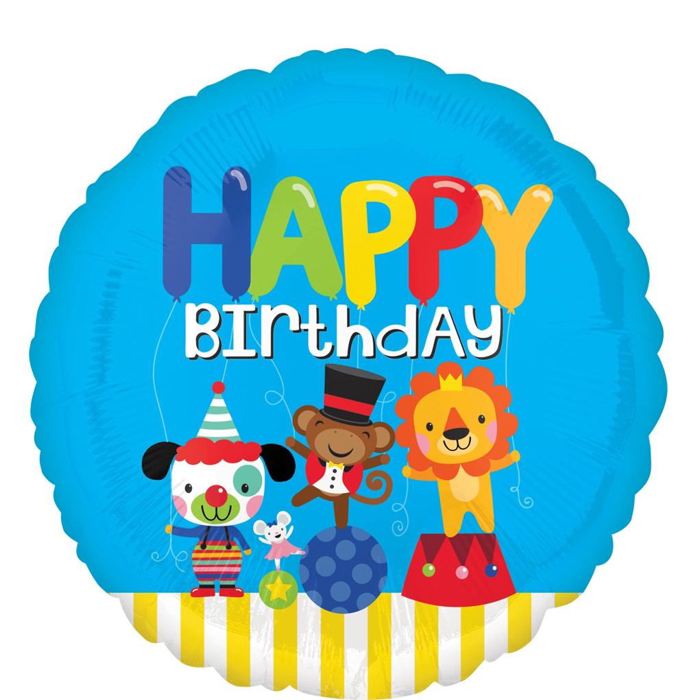 Happy Birthday Circus Fun Foil Balloon 45cm Balloons & Streamers - Party Centre