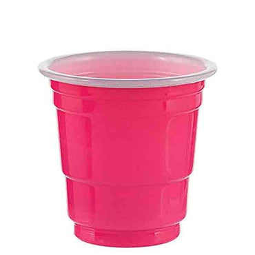Bright Pink Plastic Shot Glasses 2oz, 30pcs
