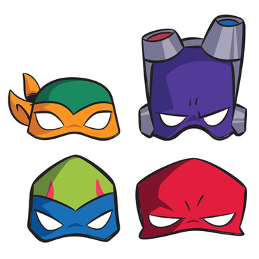 Rise Of Teenage Mutant Paper Masks 8pcs Costumes & Apparel - Party Centre