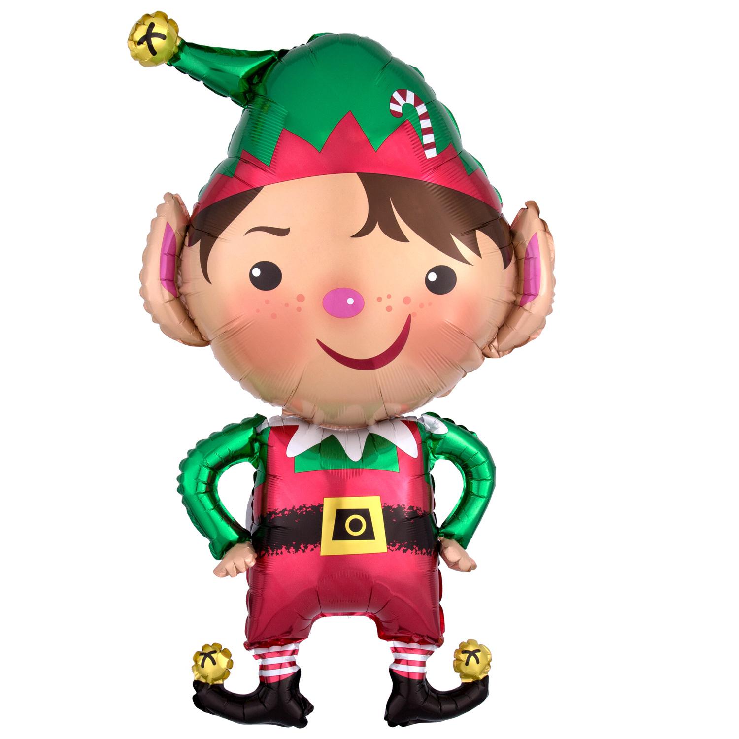 Jolly Christmas Elf SuperShape Foil Balloon 55x88cm Balloons & Streamers - Party Centre