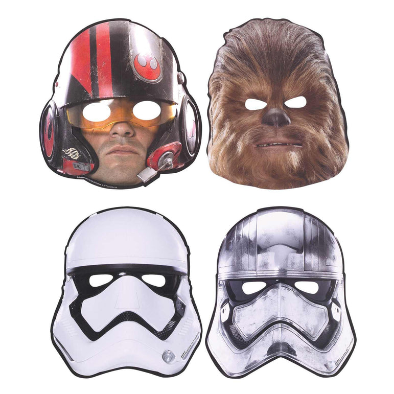 Star Wars VII Paper Masks 4pcs Costumes & Apparel - Party Centre