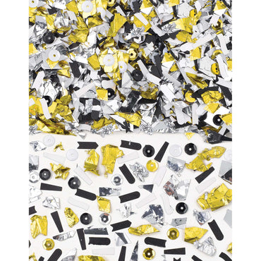 Mixed Media Black, White & Gold Confetti 1.5oz Decorations - Party Centre