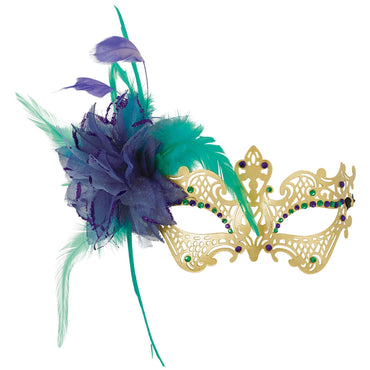 A Night In Disguise Filigree Feather Mask Costumes & Apparel - Party Centre