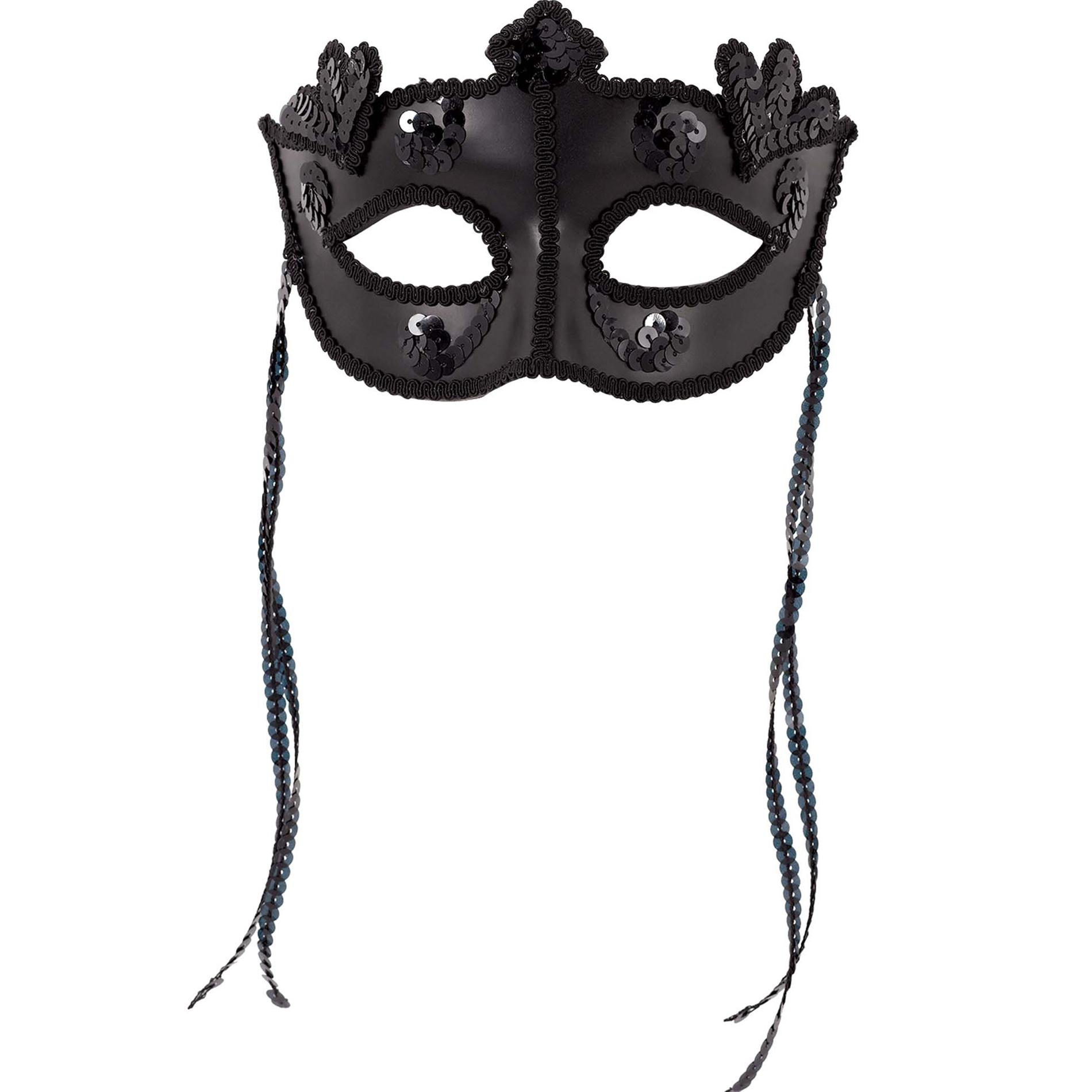 A Night In Disguise Black Fabric Mask Costumes & Apparel - Party Centre