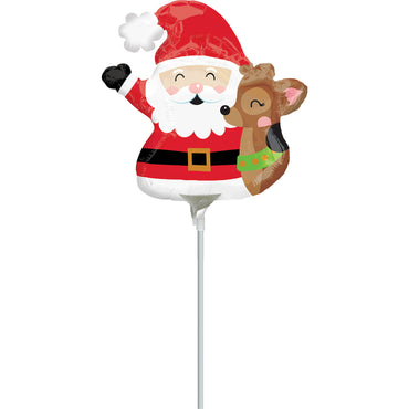 Santa & Reindeer Mini Shape Foil Balloon 25x22cm