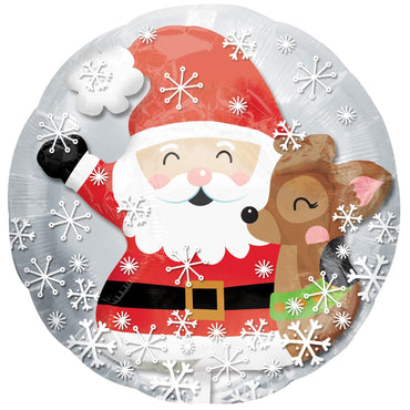 Santa & Cute Deer Insiders Balloon 60cm Balloons & Streamers - Party Centre