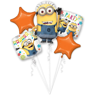 Despicable Me Party Balloon Bouquet 5pcs Balloons & Streamers - Party Centre