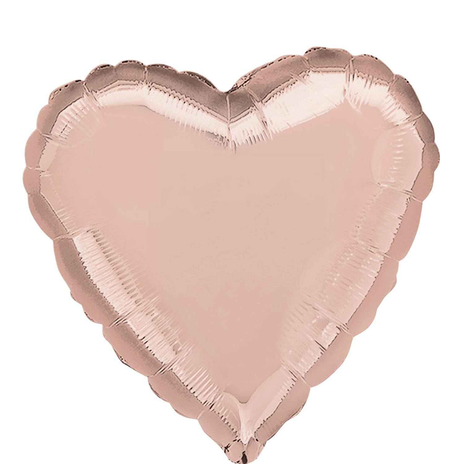 Rose Gold Heart Foil Balloon 45cm Balloons & Streamers - Party Centre