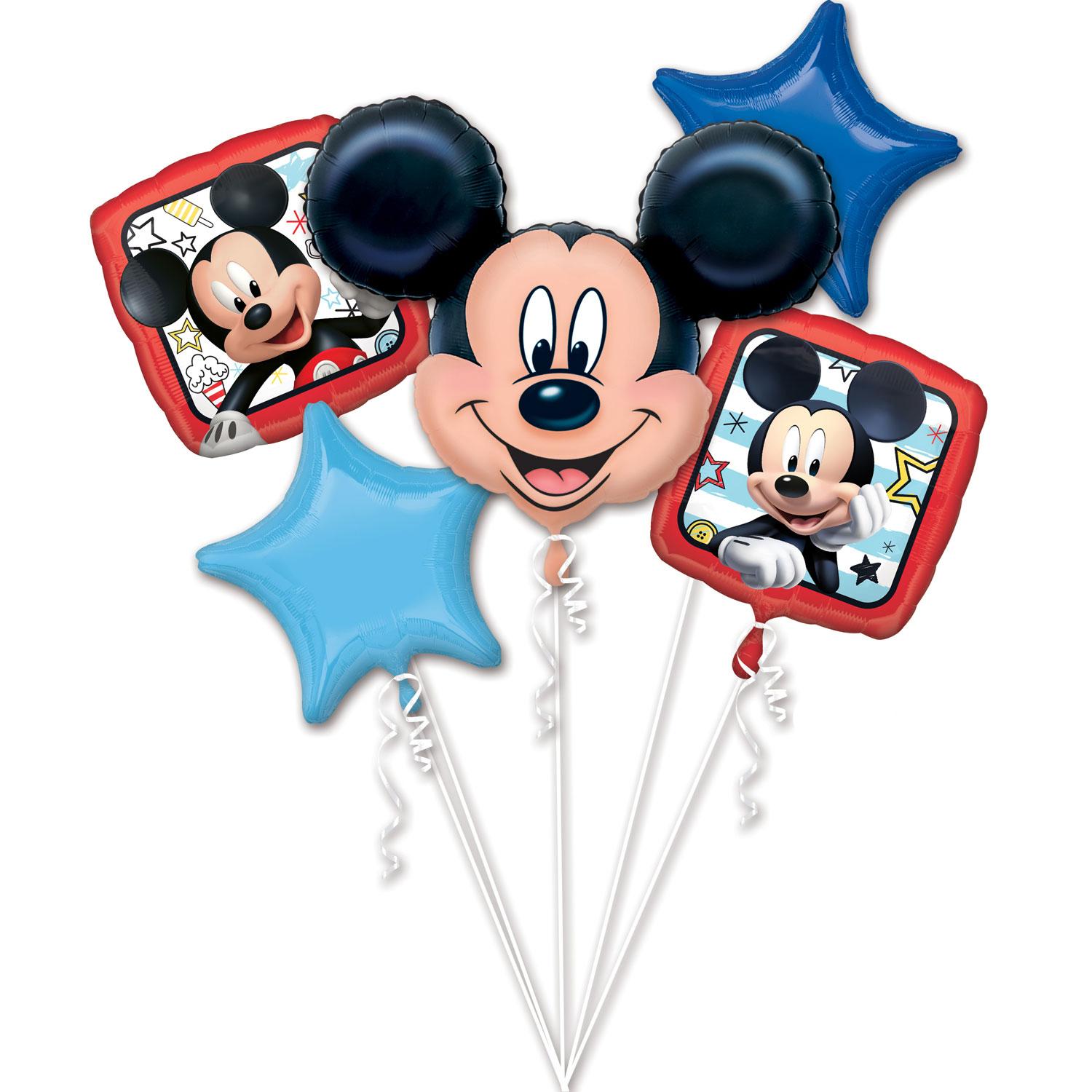 Mickey Roadster Racers Balloon Bouquet 5pcs Balloons & Streamers - Party Centre