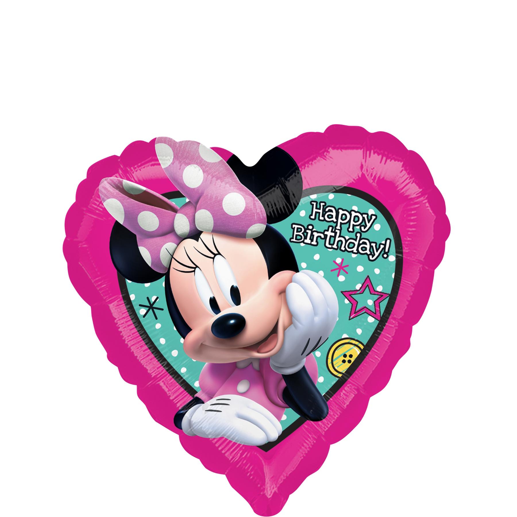 Minnie Happy Helpers Heart Birthday Balloon 45cm Balloons & Streamers - Party Centre