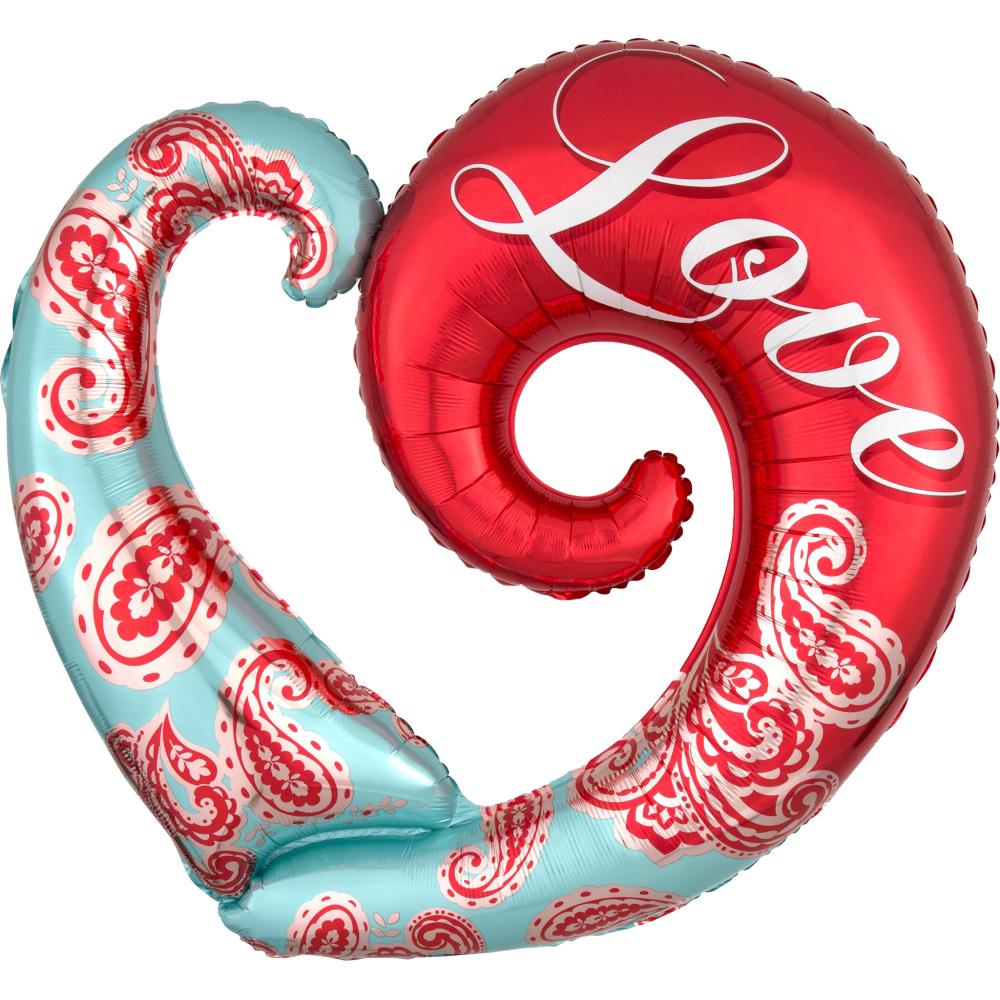 Paisley Love SuperShape Foil Balloon 78x81cm Balloons & Streamers - Party Centre