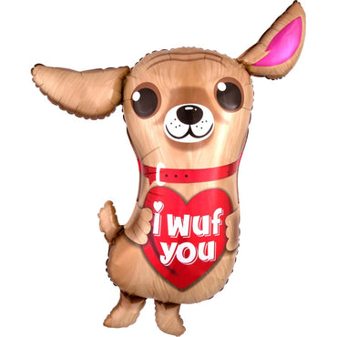 I Wuf You SuperShape Foil Balloon 66x91cm Balloons & Streamers - Party Centre