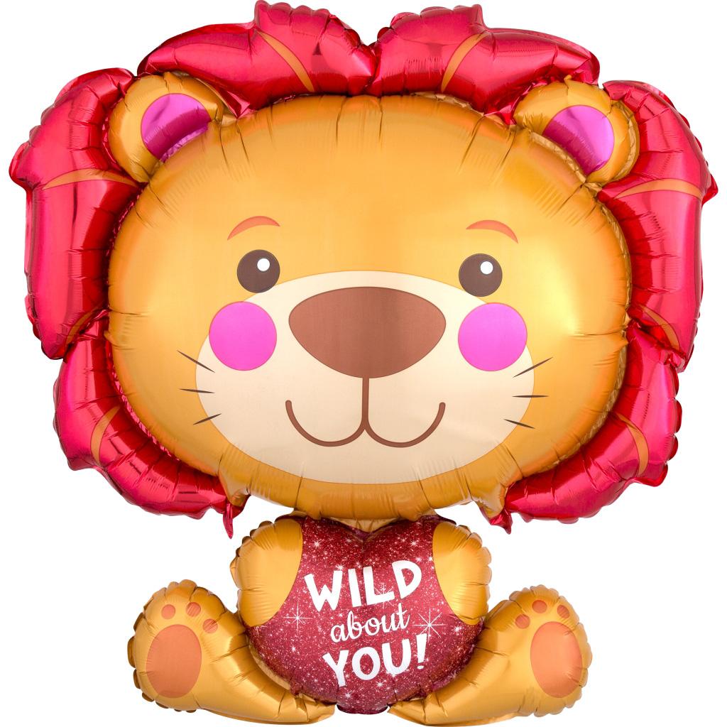 Wild About You Lion SuperShape Balloon 66x71cm Balloons & Streamers - Party Centre
