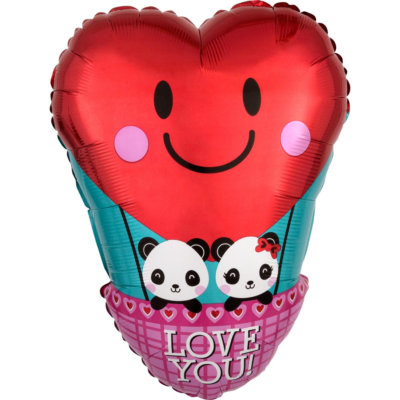 Panda Love Junior Shape Balloon 33x43cm Balloons & Streamers - Party Centre