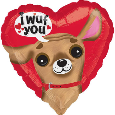 I Wuf You Foil Balloon 45cm Balloons & Streamers - Party Centre