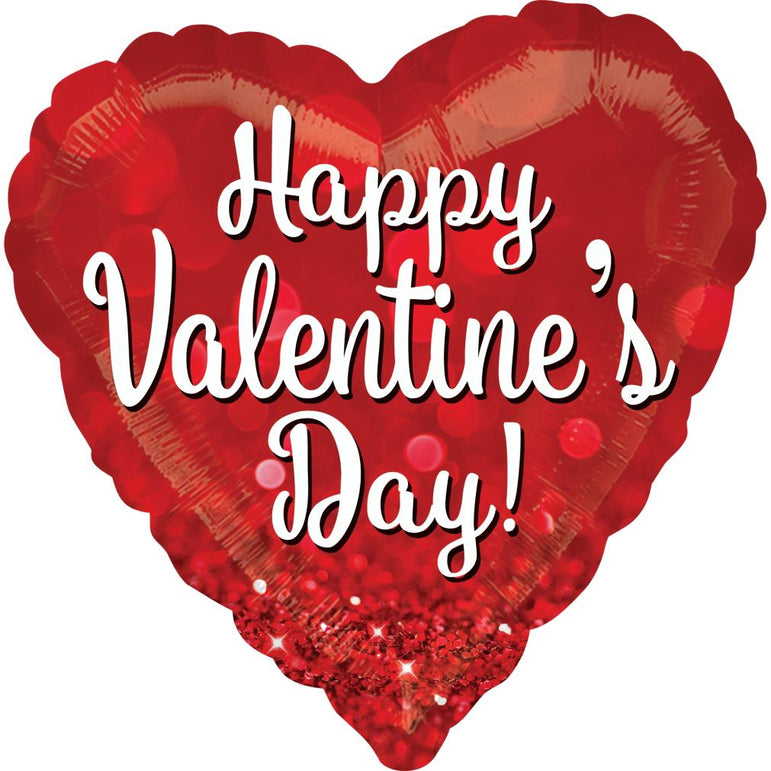 Valentine Sparkle Heart Jumbo Foil Balloon 71cm Balloons & Streamers - Party Centre
