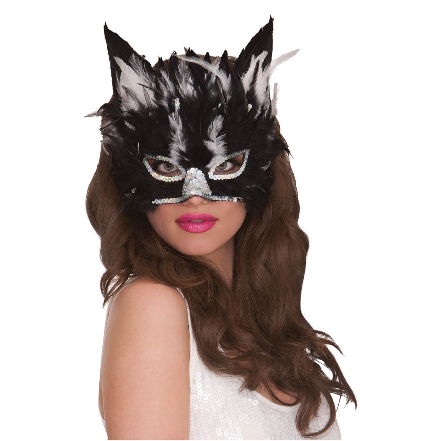 Feather Cat Mask Costumes & Apparel - Party Centre