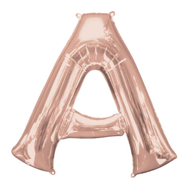 Letter A Rose Gold SuperShape Foil Balloon 93x86cm Balloons & Streamers - Party Centre