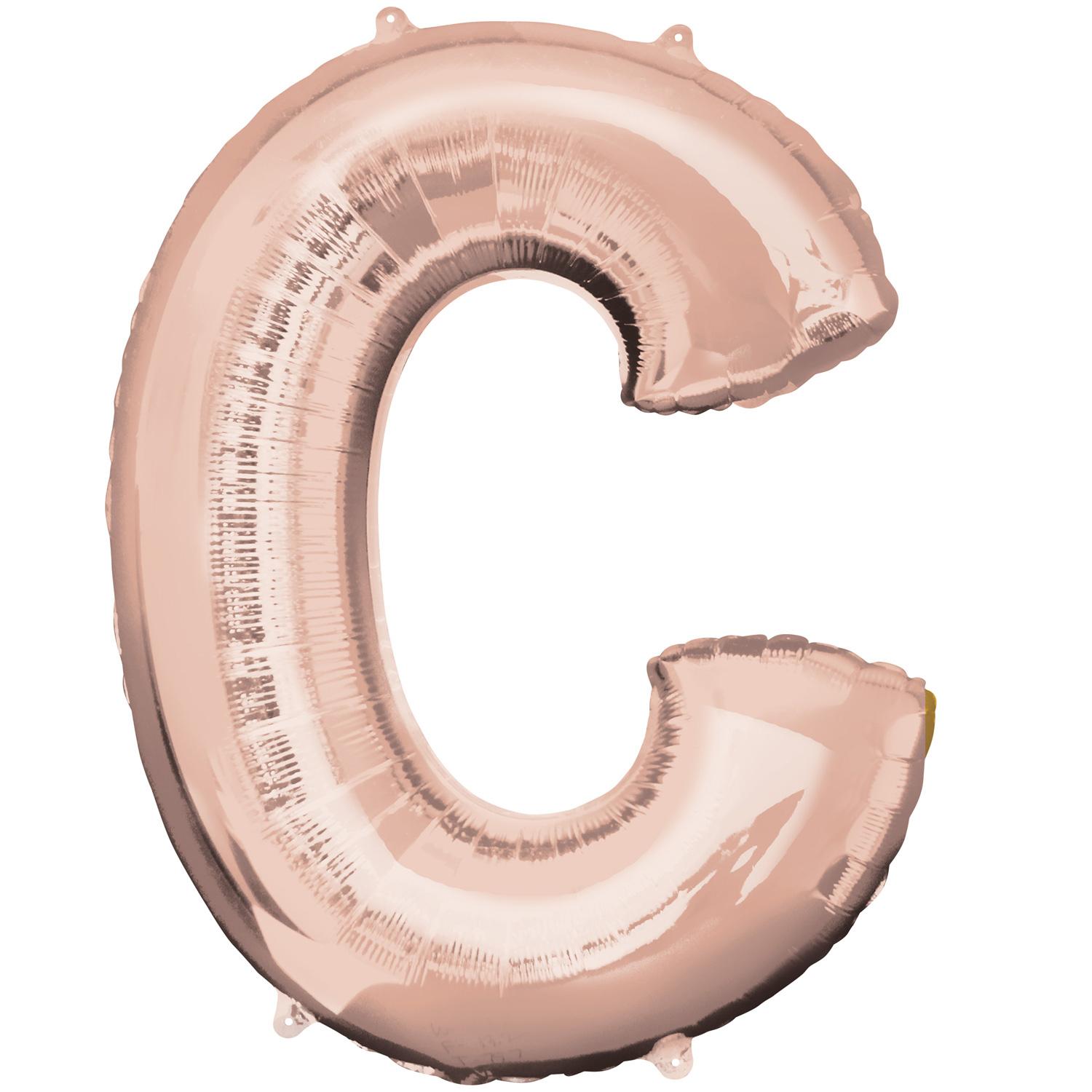 Rose Gold Letter C SuperShape Foil Balloon 63x81cm Balloons & Streamers - Party Centre