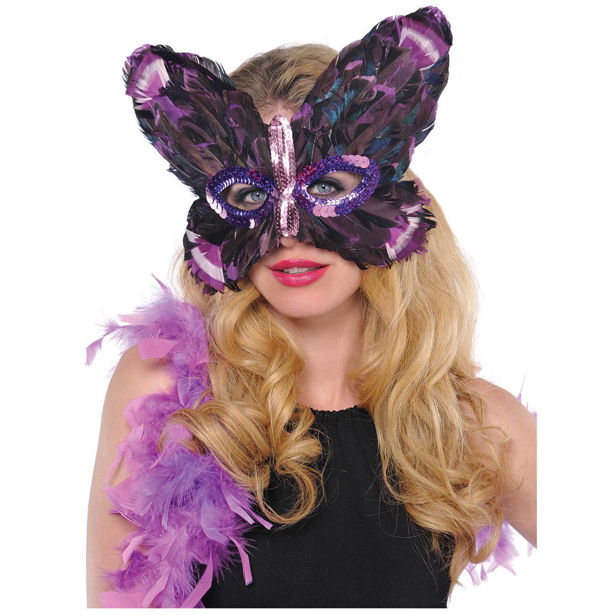 Distinctive Butterfly Feather Mask Costumes & Apparel - Party Centre