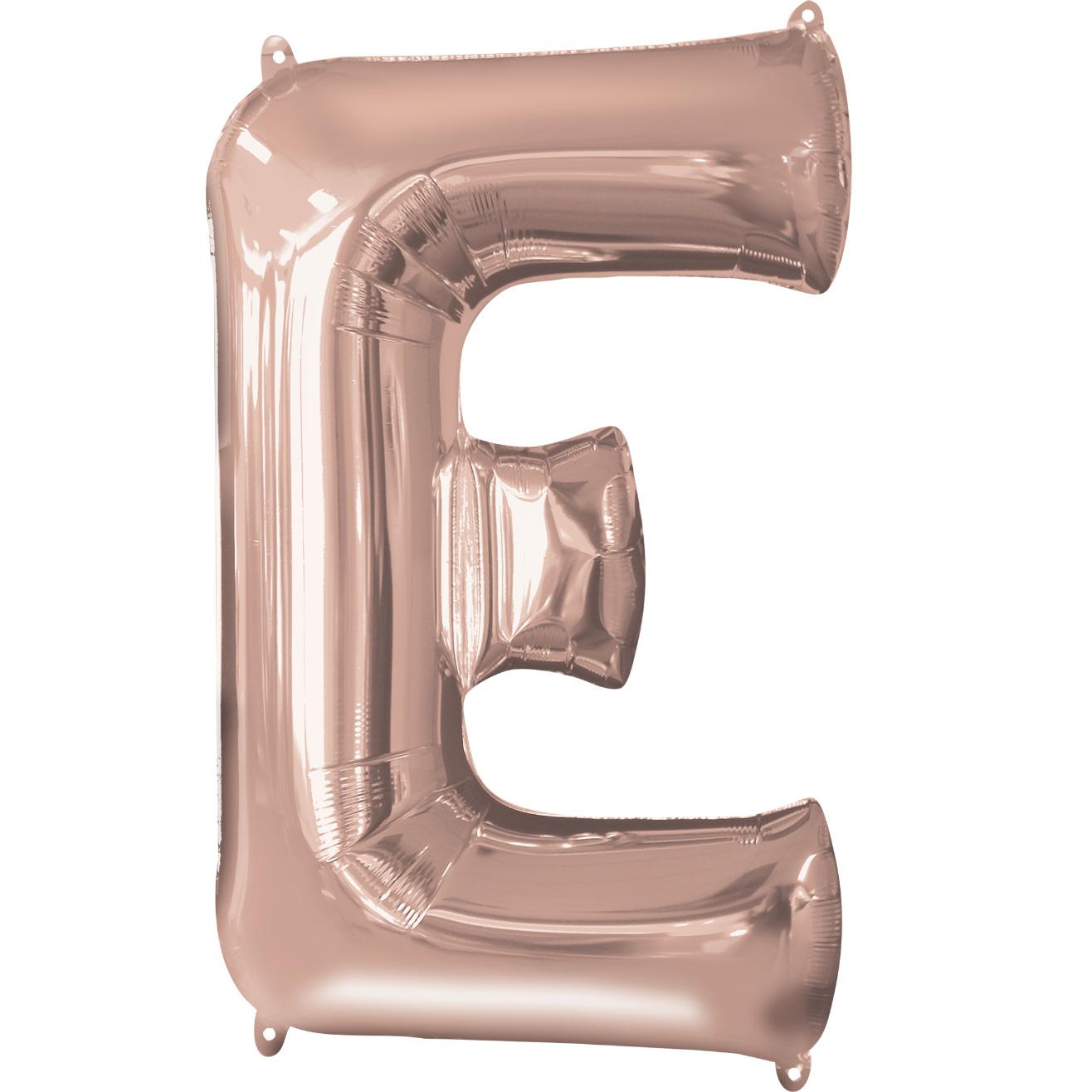 Letter E Rose Gold SuperShape Foil Balloon 53x81cm Balloons & Streamers - Party Centre