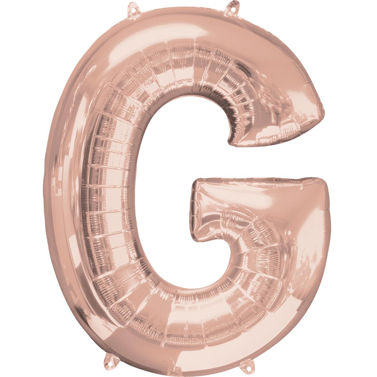 Letter G Rose Gold SuperShape Foil Balloon 63x81cm Balloons & Streamers - Party Centre