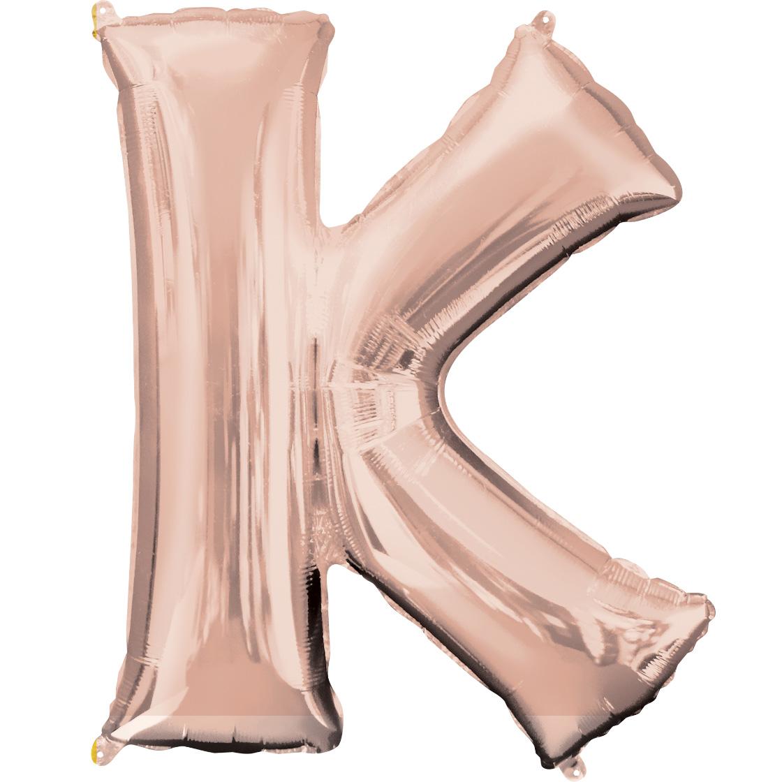 Letter K Rose Gold SuperShape Foil Balloon 66x83cm Balloons & Streamers - Party Centre